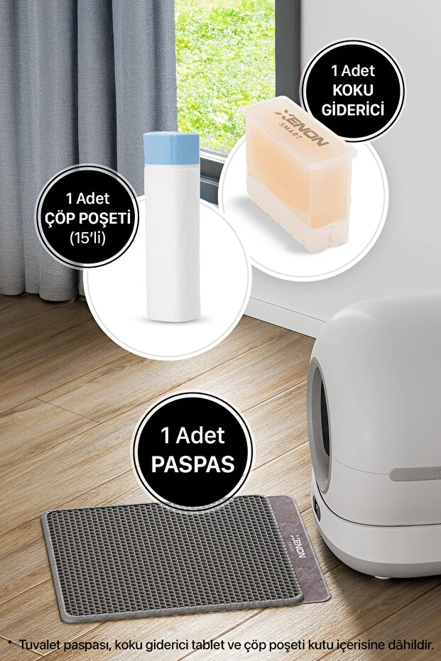 Otomatik Kedi Tuvaleti | 72L, 7L Atık Hazneli, UV, Wifi, Mobil Kontrol, Akıllı Kedi Tuvaleti (X8624) Otomatik Kedi Tuvaleti | 72L, 7L Atık Hazneli, UV, Wifi, Mobil Kontrol, Akıllı Kedi Tuvaleti (X8624)
